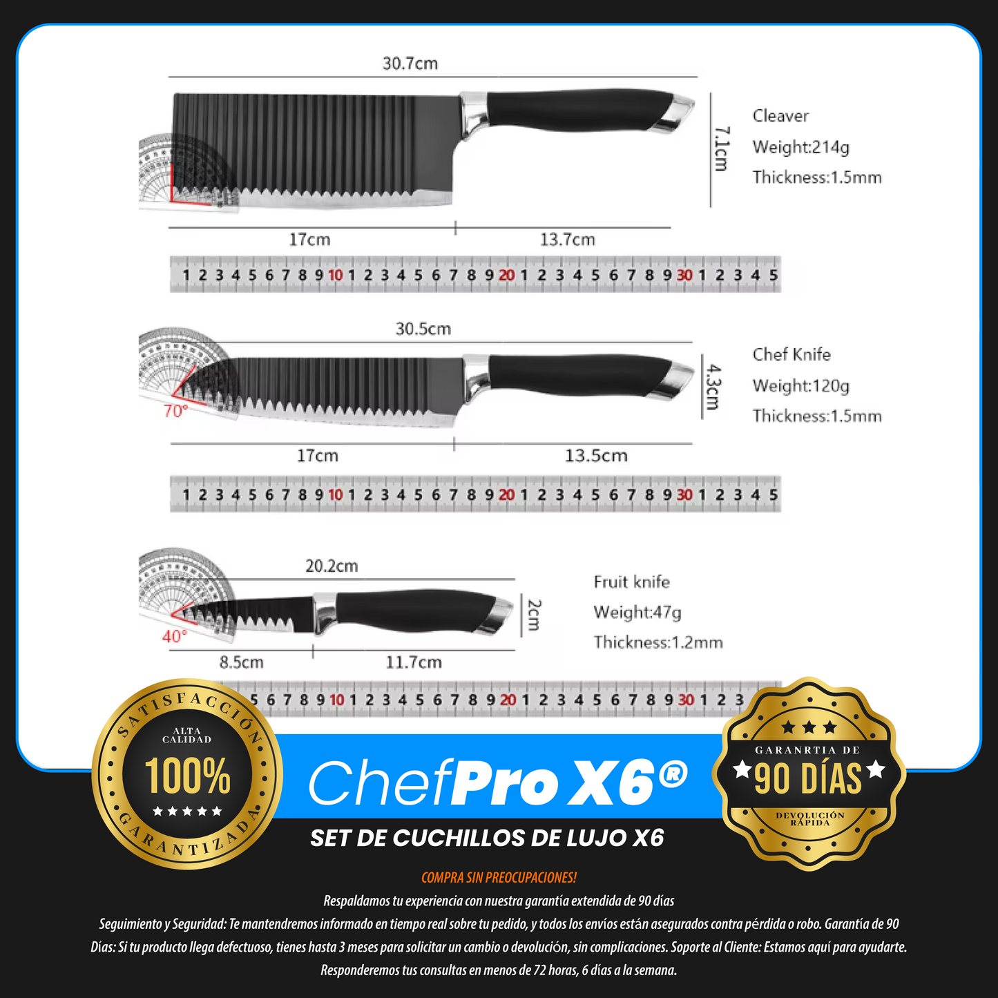 ChefPro X6® SET DE CUCHILLOS DE LUJO X6