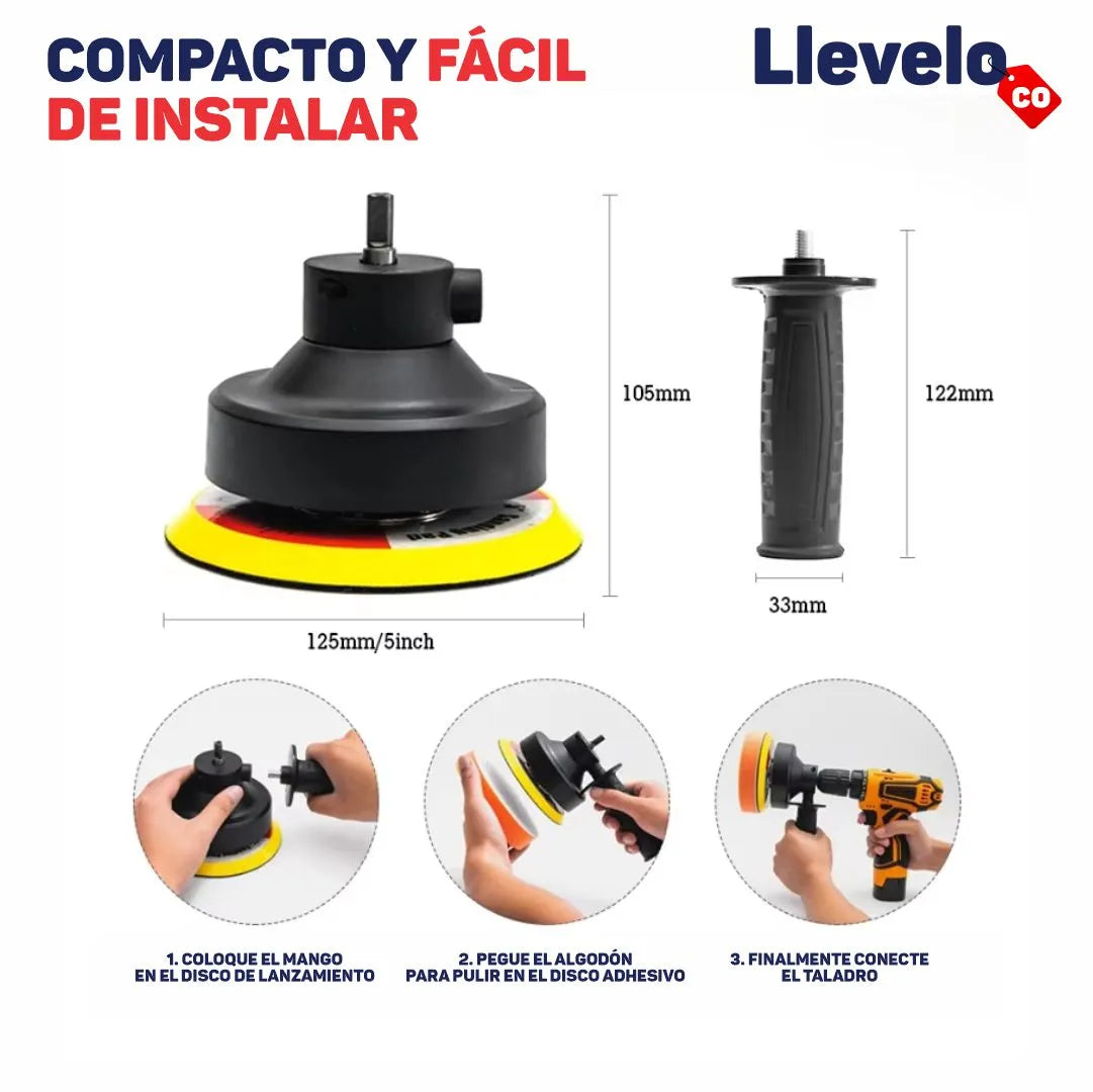 TurboPulido Pro® - Adaptador de Polichadora de Vehículos para Taladros