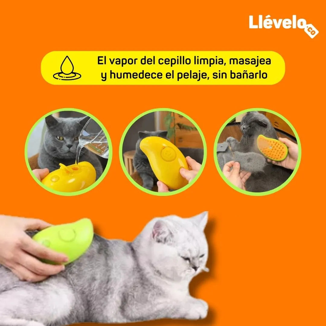 SpaPets® Cepillo de Vapor para Pelaje Brillante