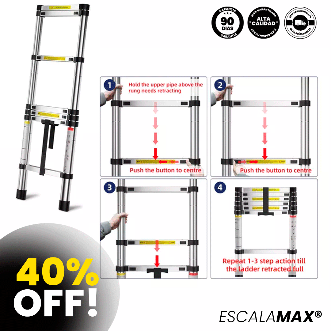 Escalera Retráctil 2Mts- EscalaMax® Original!