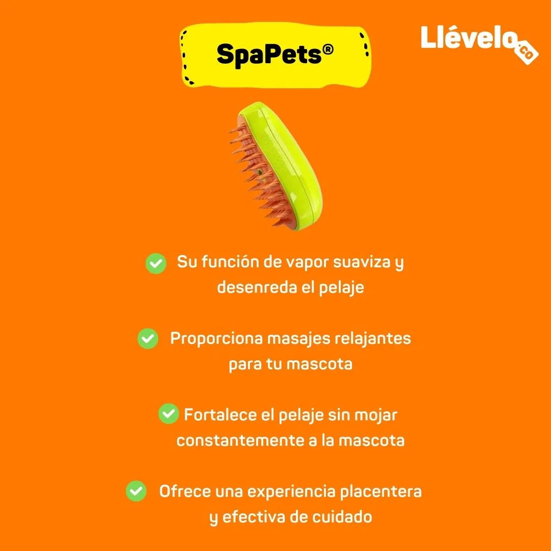 SpaPets® Cepillo de Vapor para Pelaje Brillante