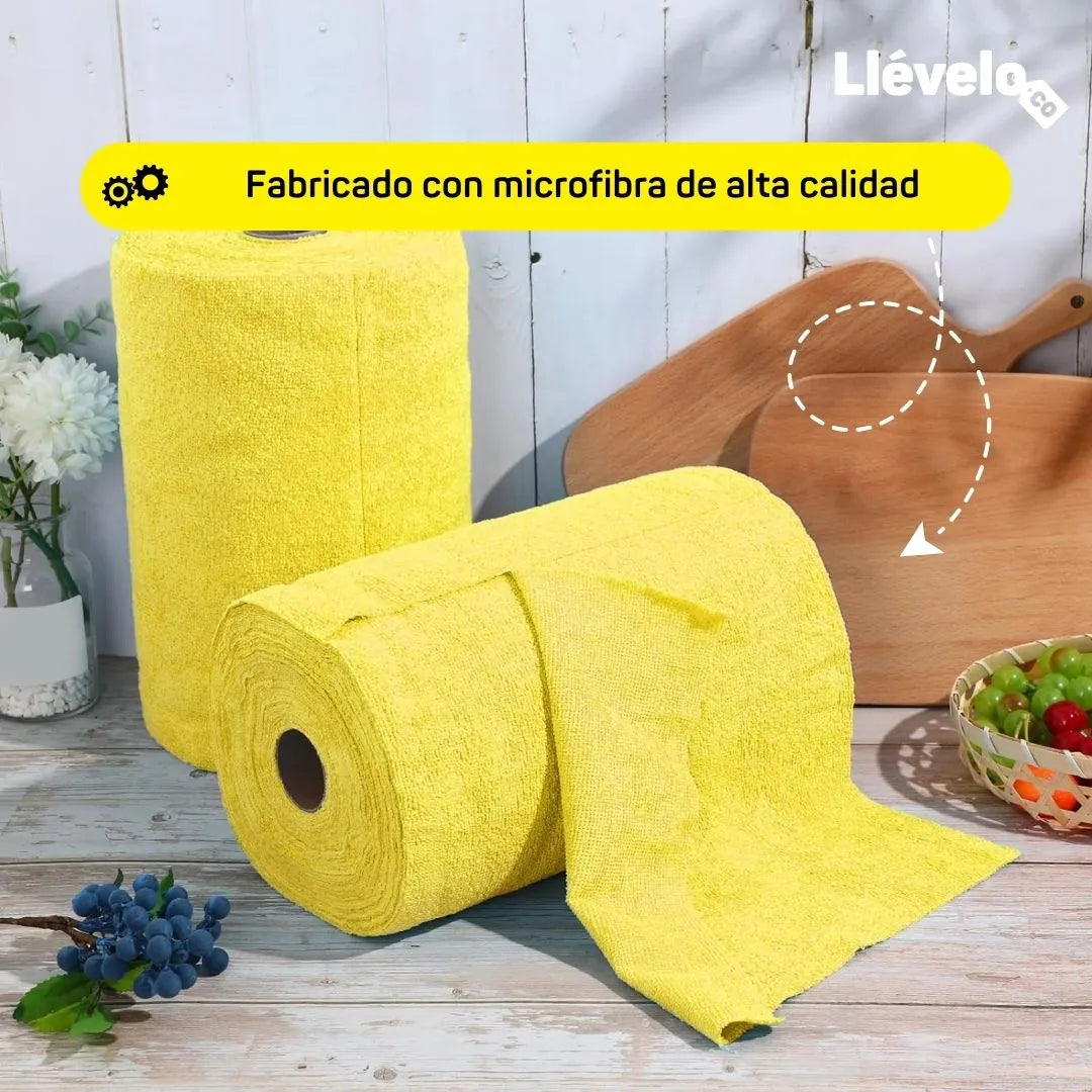 EcoRoll® Rollo de Microfibra Ultra Absorbente Reutilizable