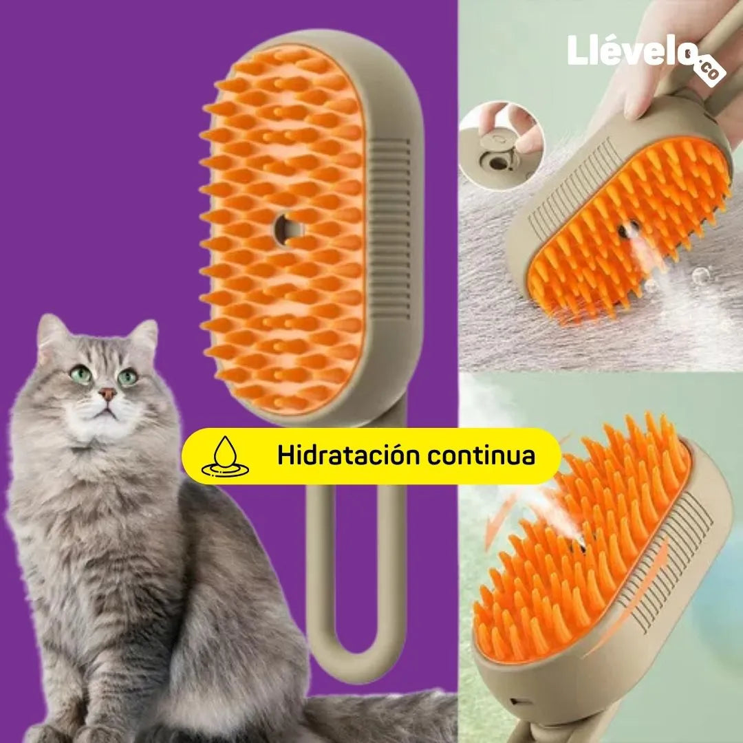 FurSpa® 3 en 1 Cepillo de Vapor para Mascotas