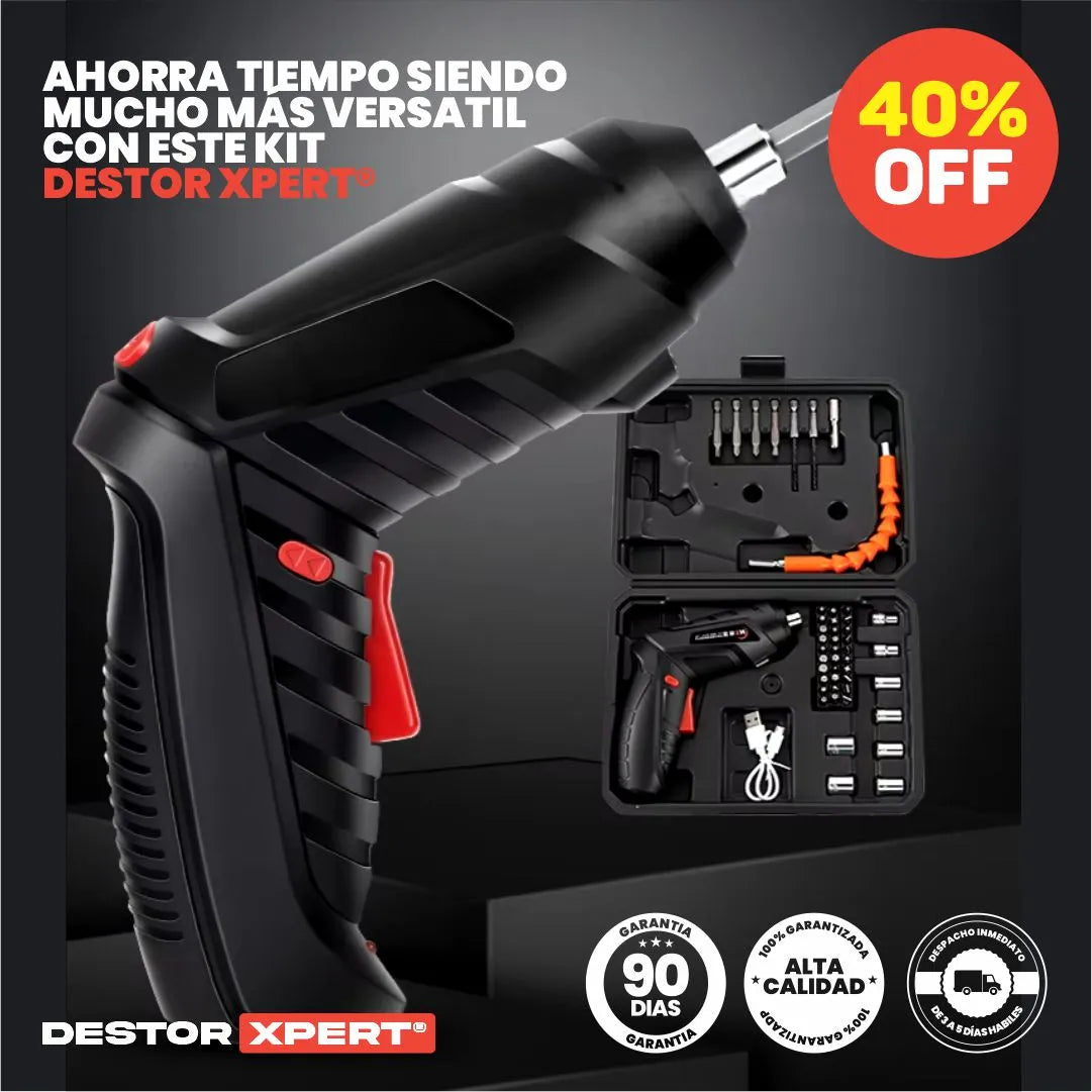 Kit de Destornillador Electrico recargable de 47 Piezas - DestorXpert® ORIGINAL
