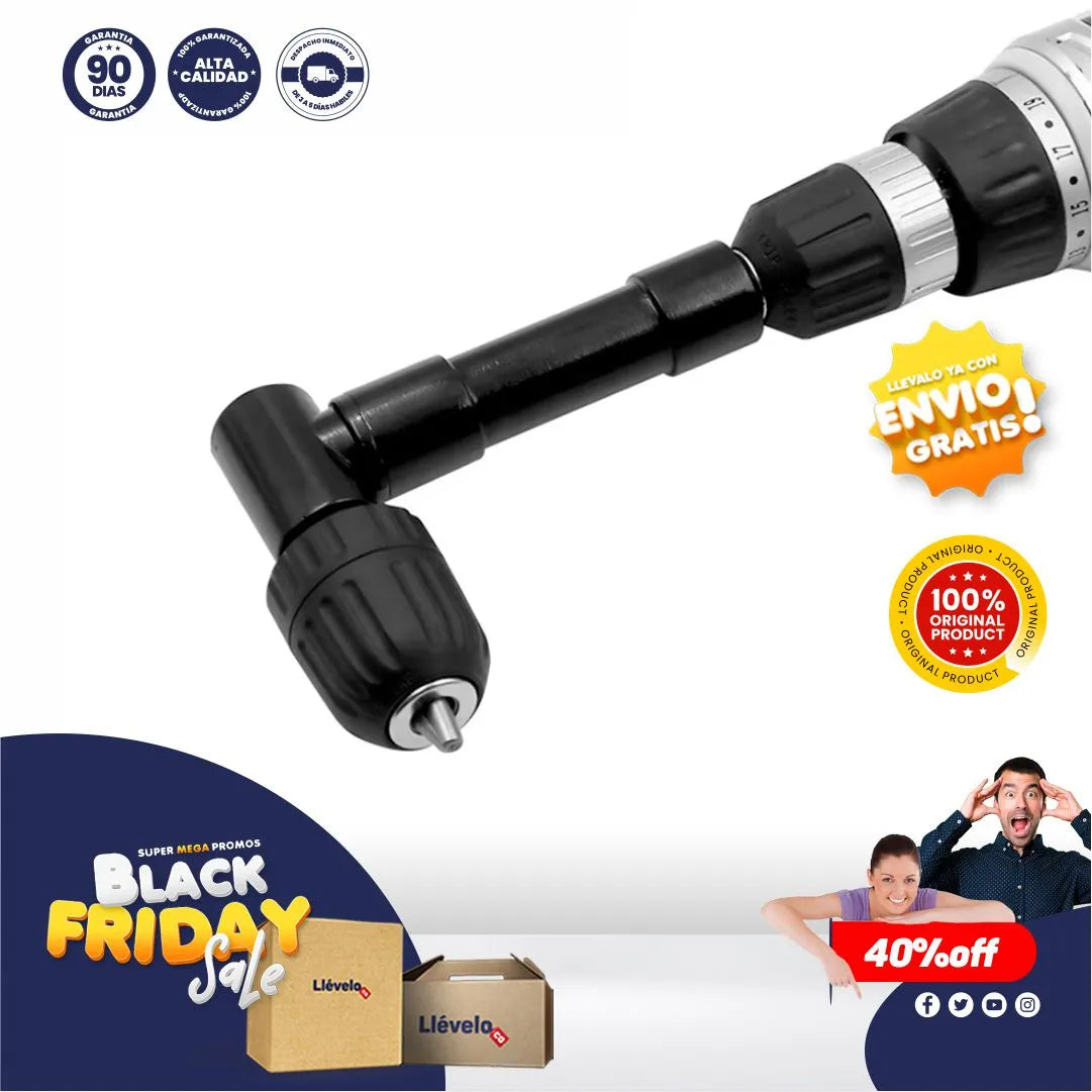 Adaptador de ángulo recto para taladro - AngleFlex Pro® Original