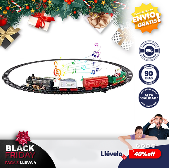 TREN NAVIDEÑO ALREDEDOR DEL ARBOL
