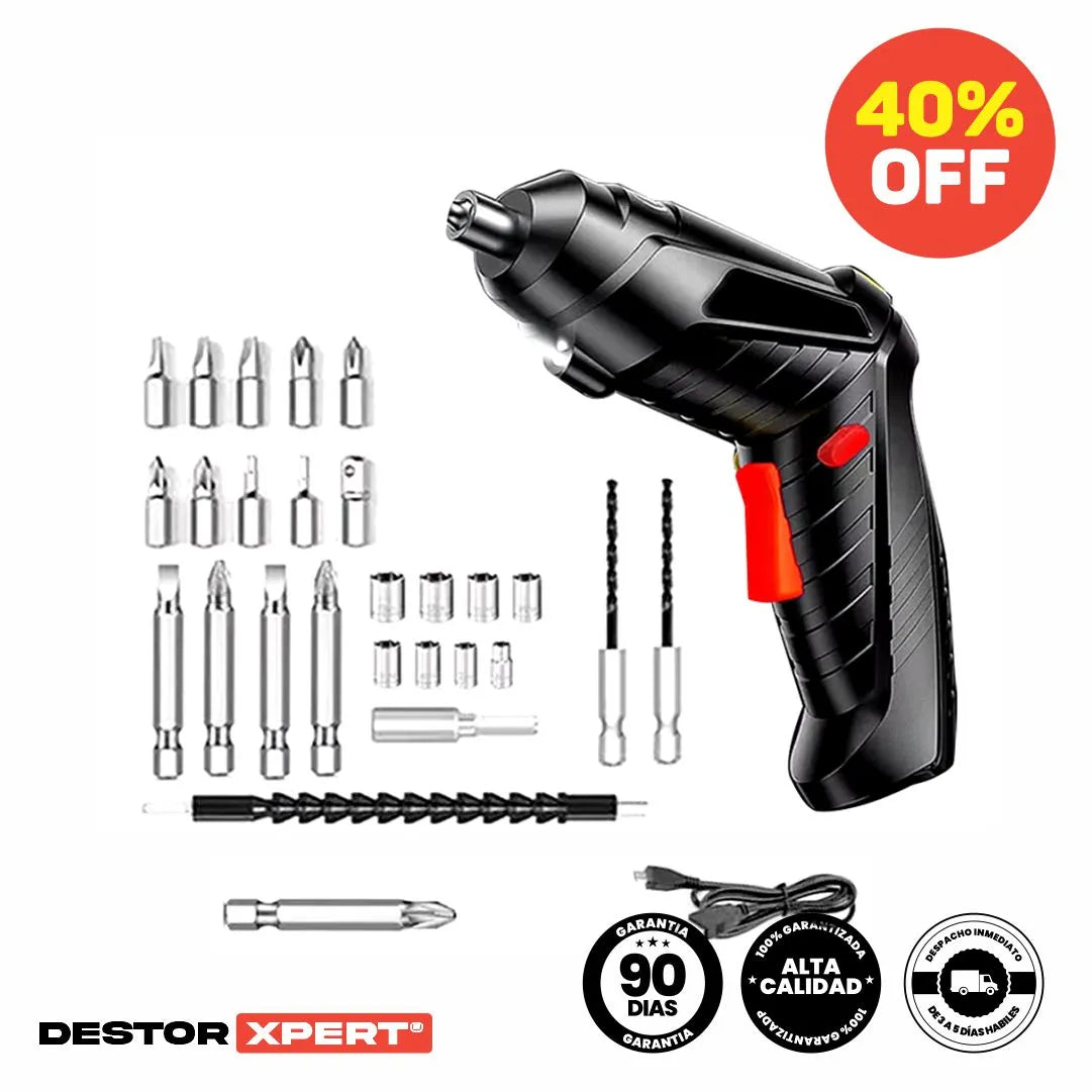 Kit de Destornillador Electrico recargable de 47 Piezas - DestorXpert® ORIGINAL