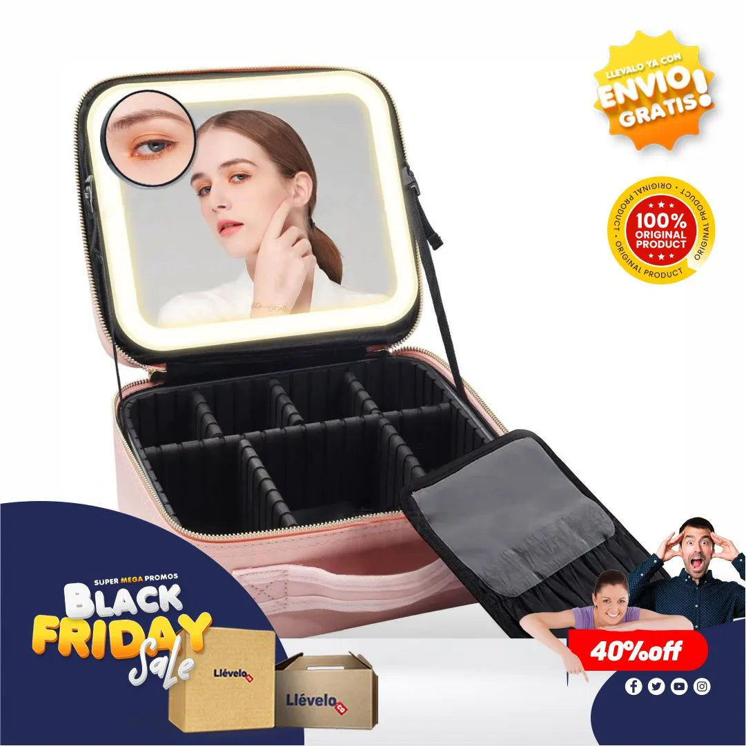 Estuche Inteligente de Maquillaje con Espejo LED - GlamTech®