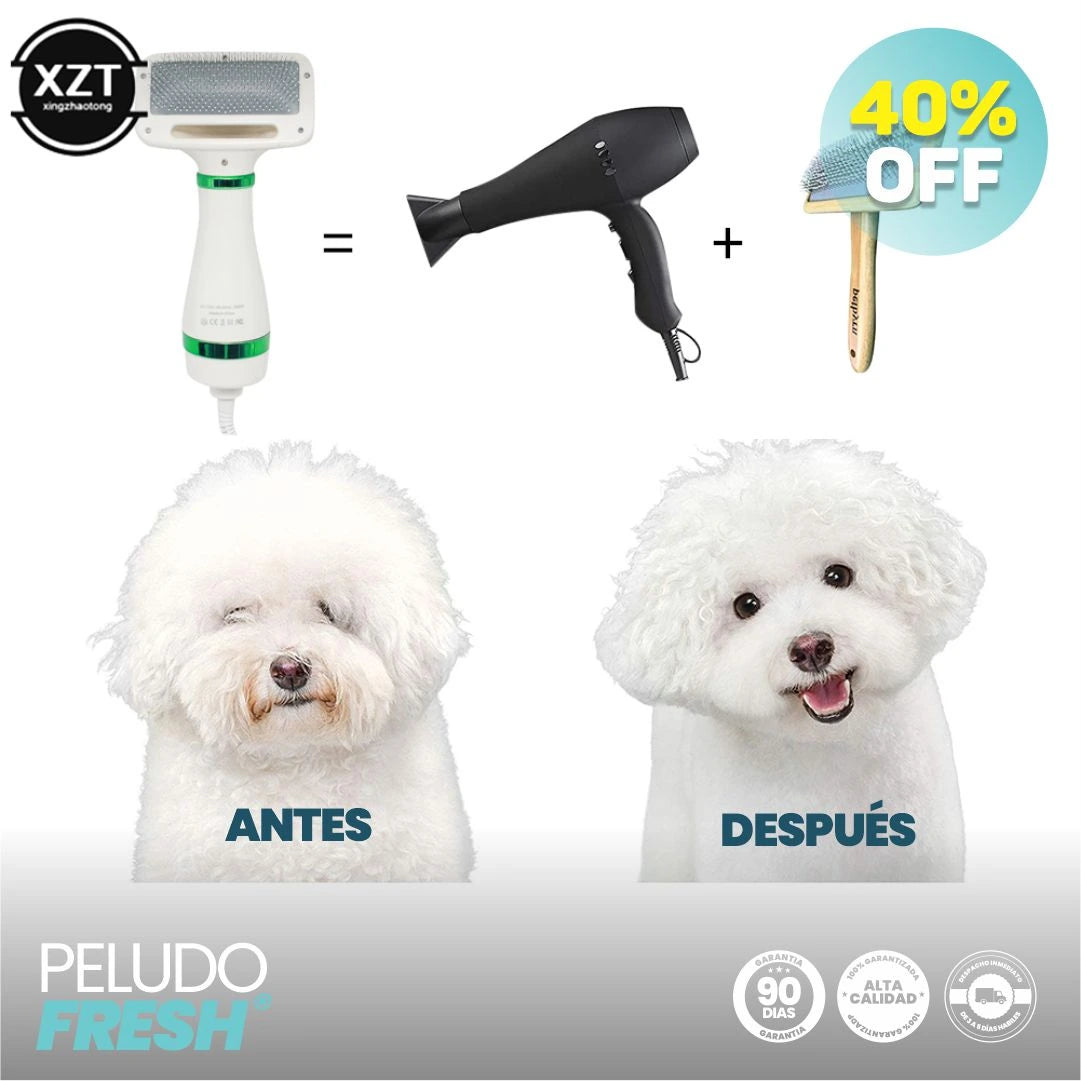 Peine Cepillo Secador 2 en 1 para Mascotas - PeludoFresh® Original