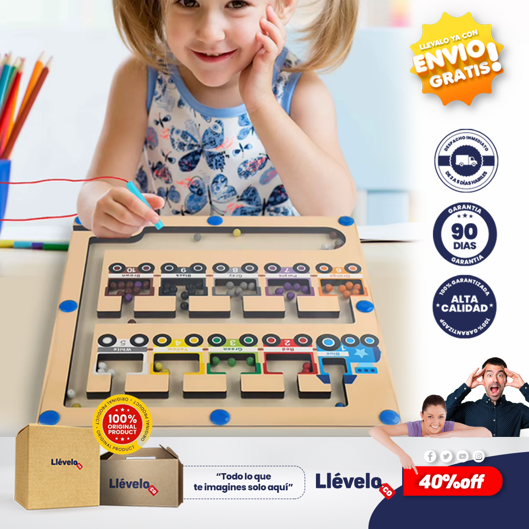 MagniTap® Juguetes de clasificación de bolas de acero, tablero educativo