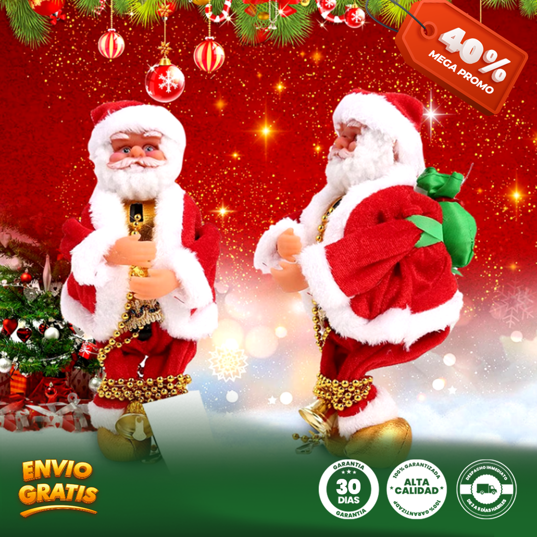 SubeSantas® Papá Noel, juguete eléctrico de Navidad con música y movimiento