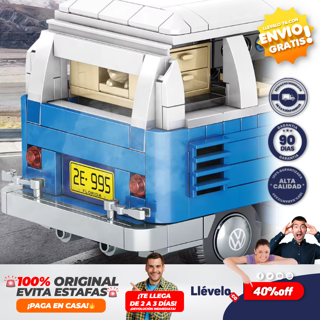 MiniCombi® juguete de ladrillos para armar autocaravana T1