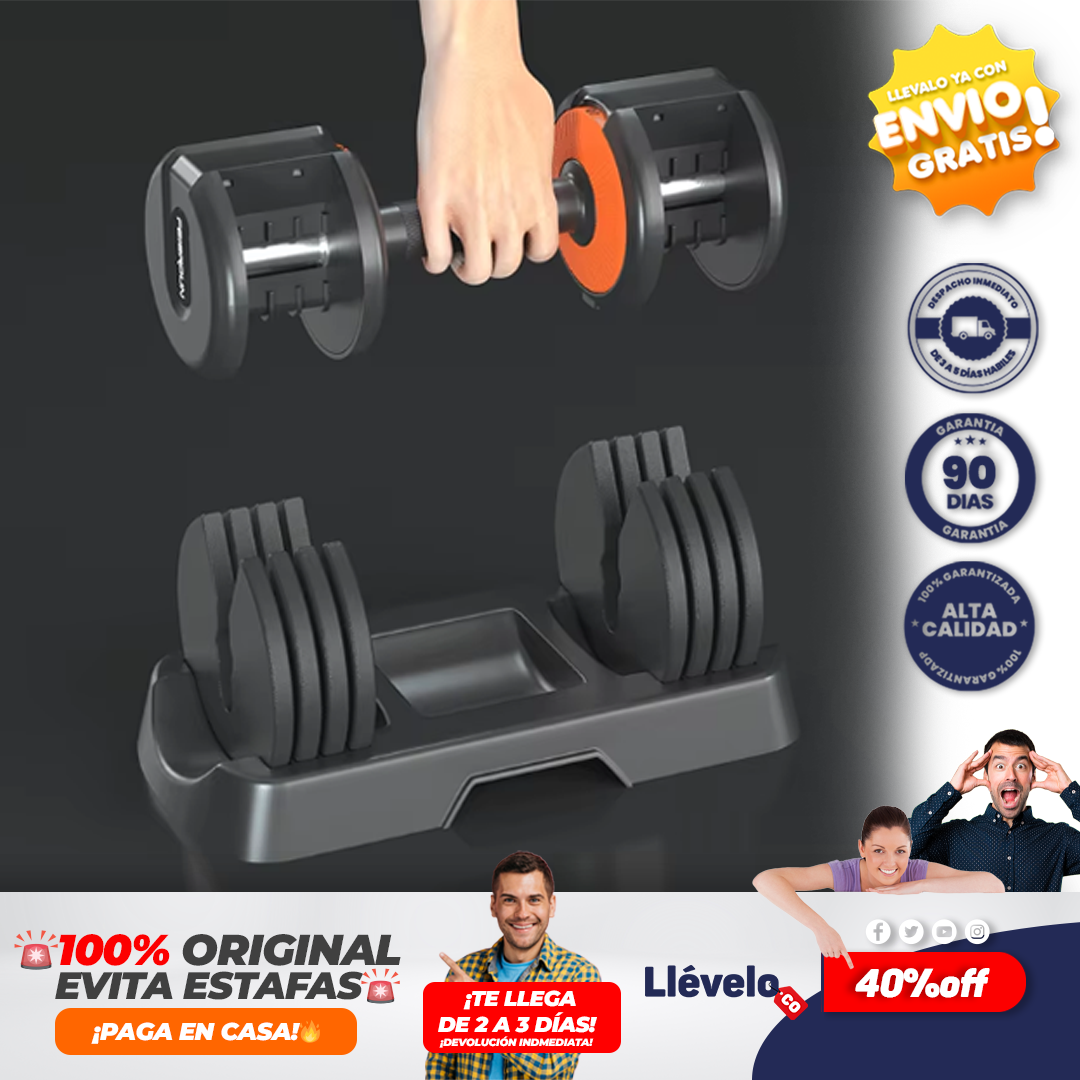 MaxForce® Mancuerna 10 Kg Fed Peso Ajustable