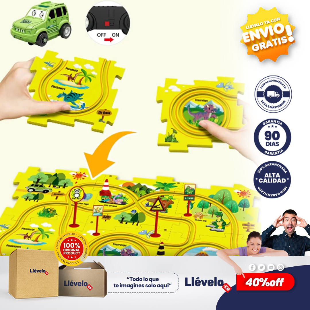 PuzzleRacer® pistas de carreras de coches, rompecabezas