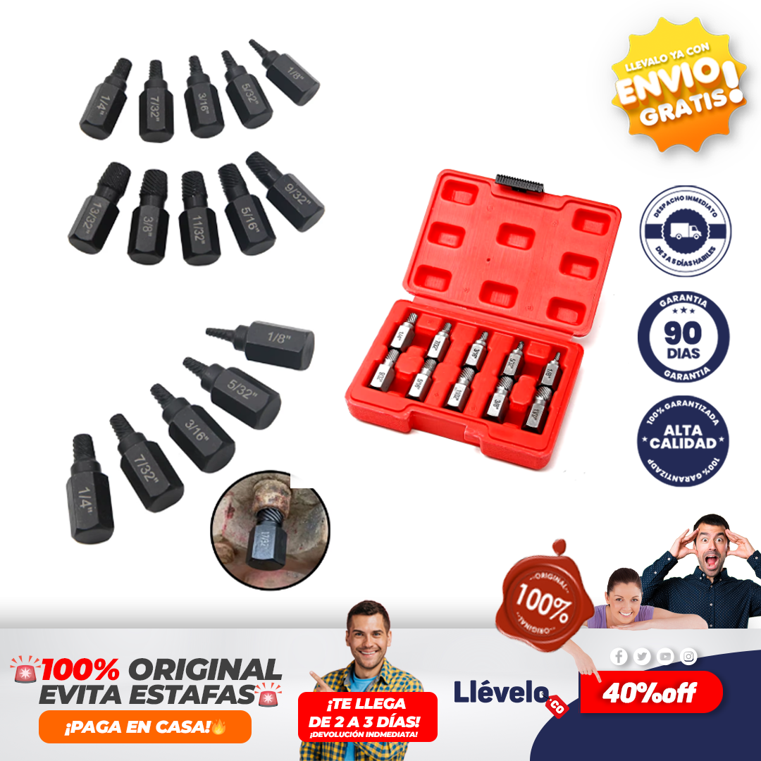 TorqueX® Kit Extractor De Tornillos