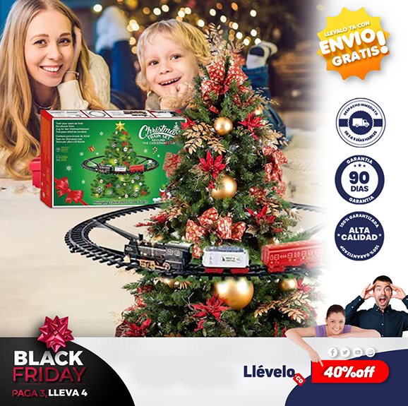 TREN NAVIDEÑO ALREDEDOR DEL ARBOL