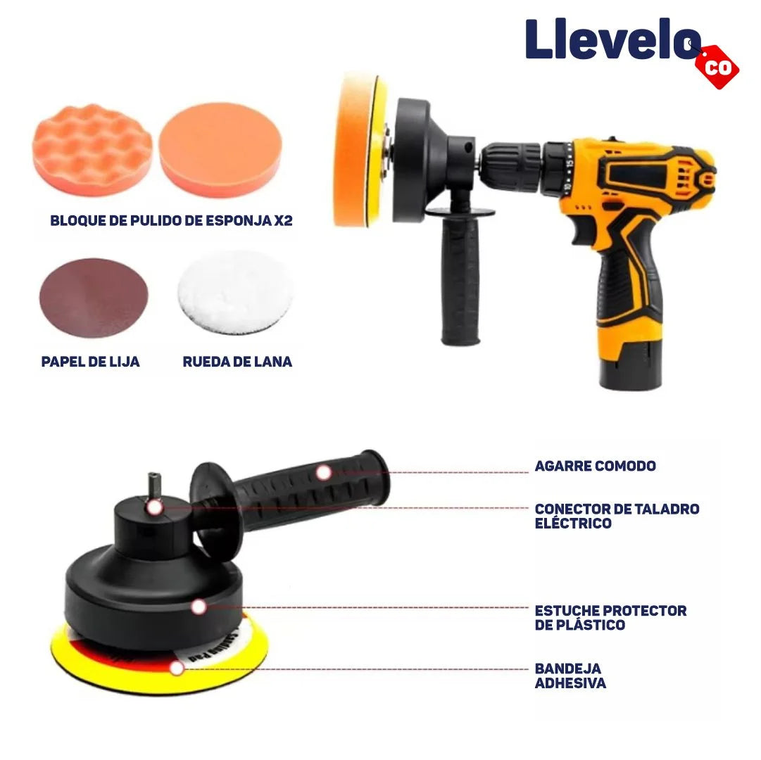 TurboPulido Pro® - Adaptador de Polichadora de Vehículos para Taladros