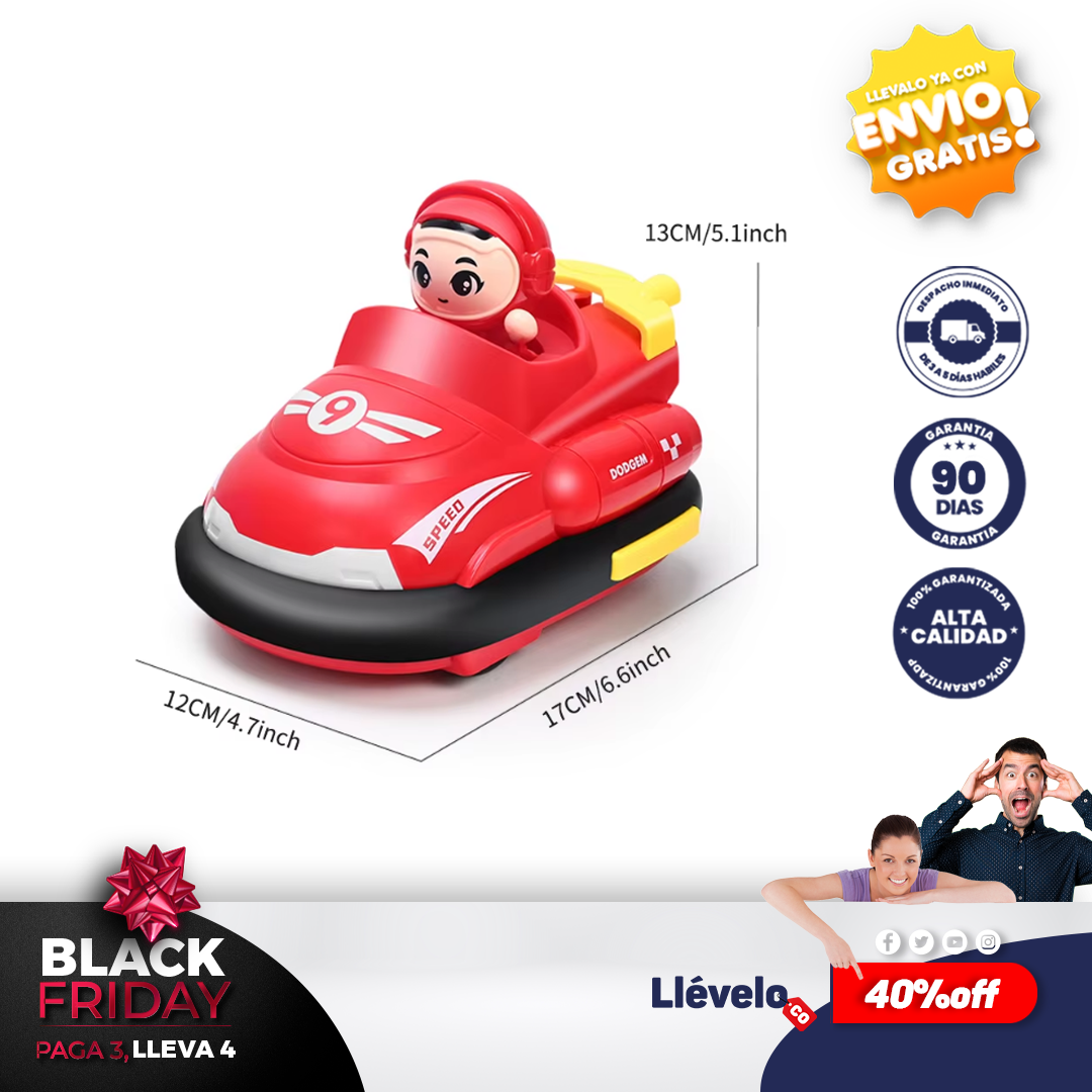 Racerx2® Coche parachoques de control remoto para niños y niñas.