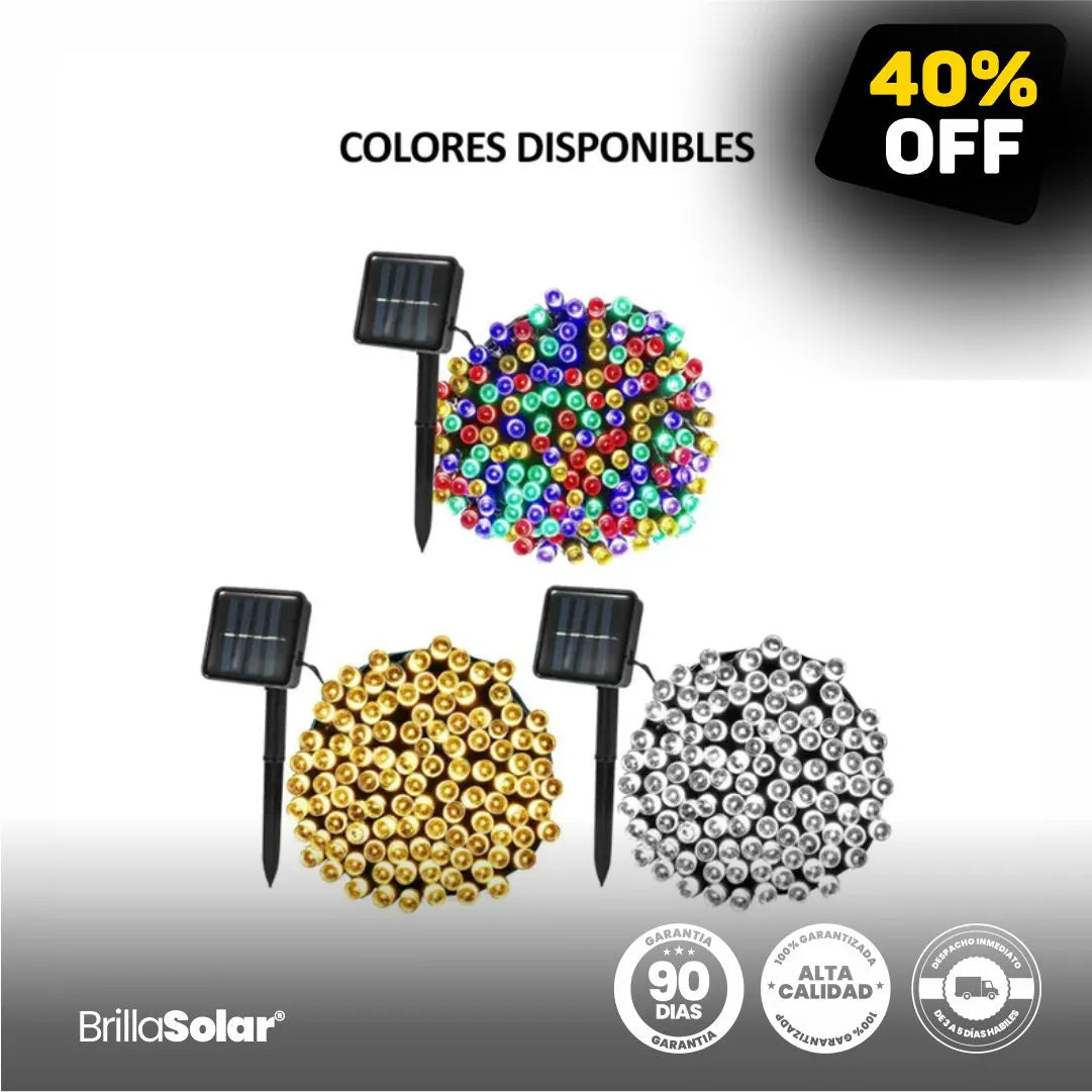 Luces Navideñas LED con Panel Solar - BrillaSolar® Original