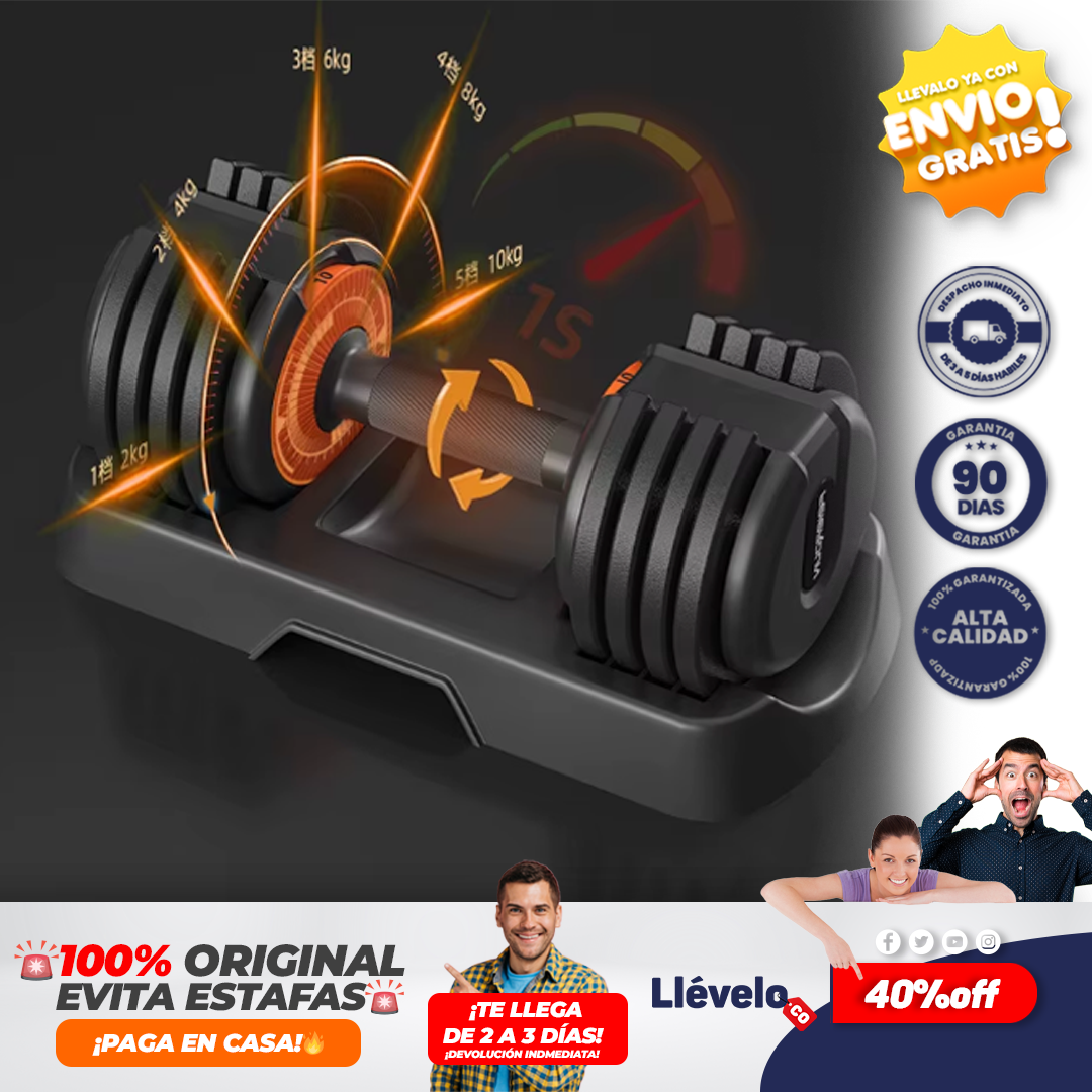 MaxForce® Mancuerna 10 Kg Fed Peso Ajustable