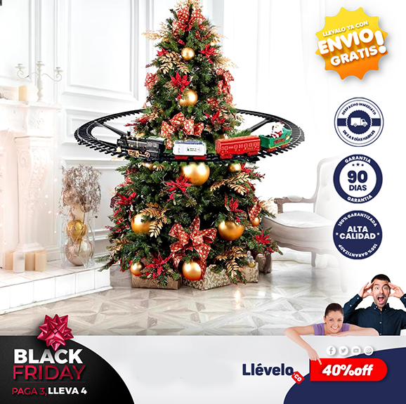 TREN NAVIDEÑO ALREDEDOR DEL ARBOL