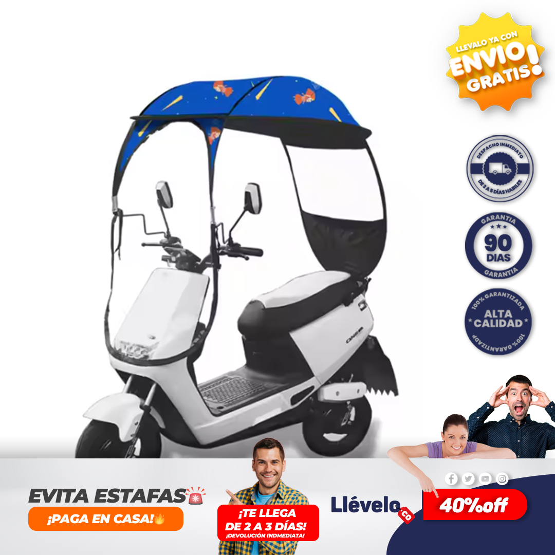 MotoSombrilla® Cubierta completa para bici y moto