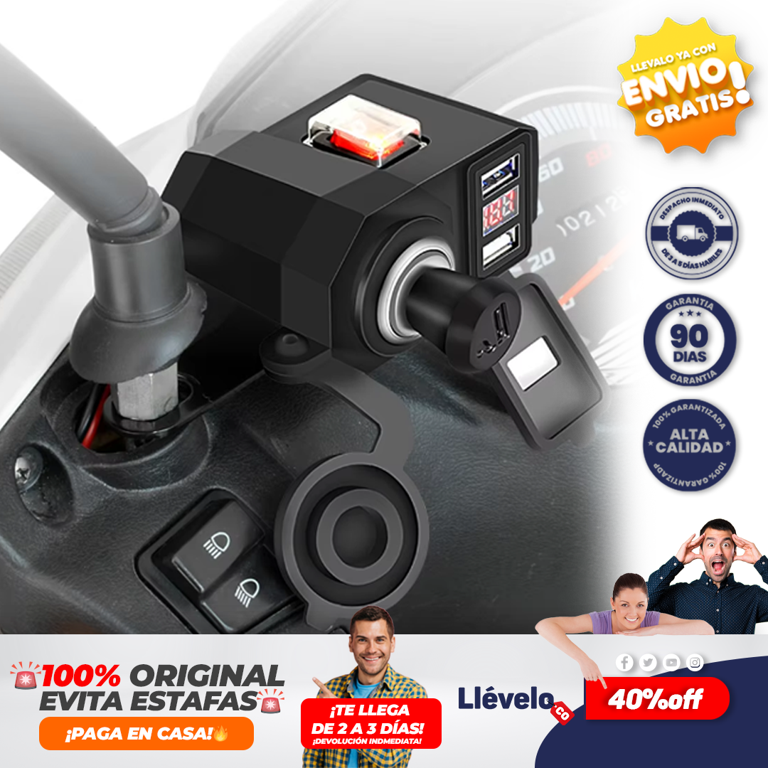 MotoVolt® Cargador USB de moto