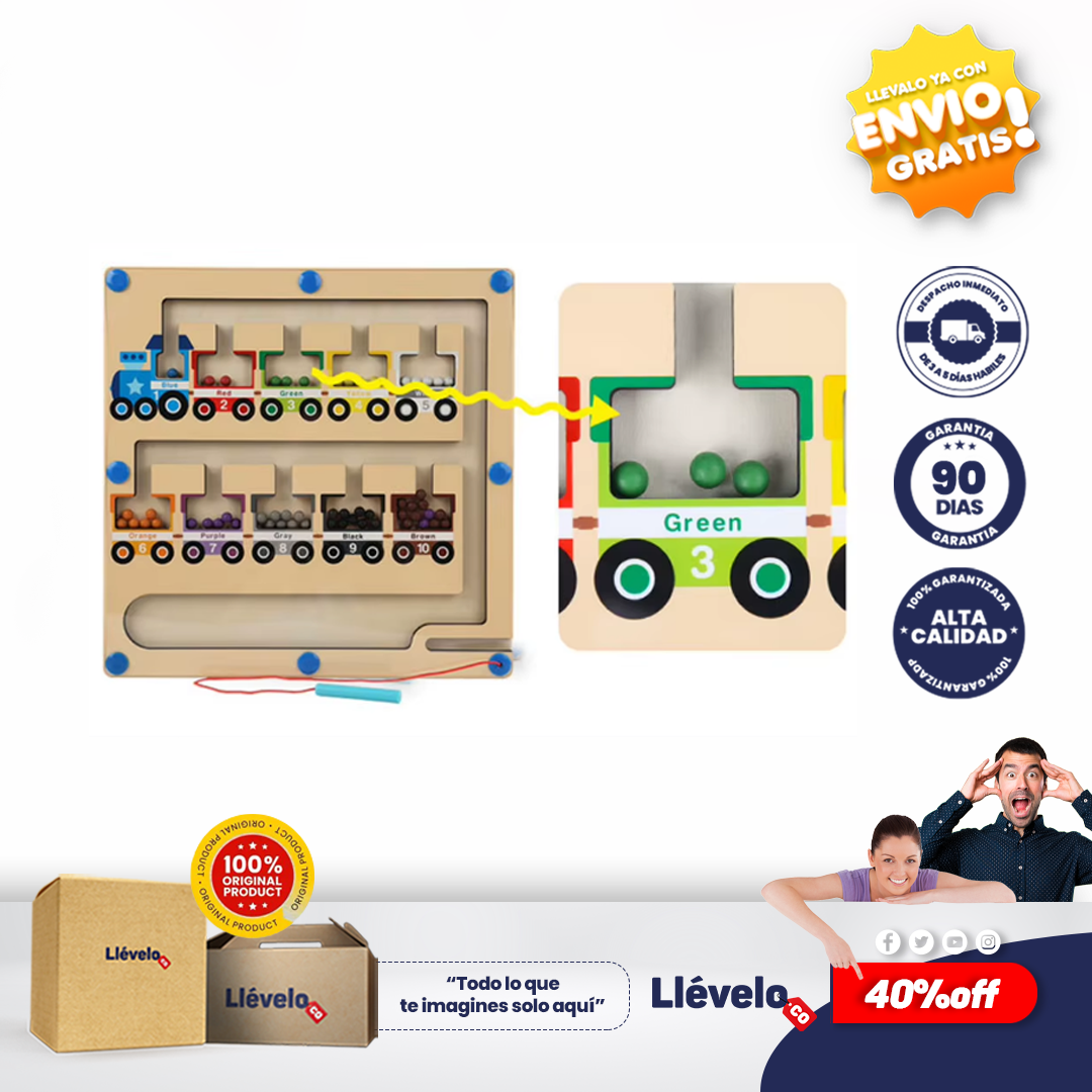 MagniTap® Juguetes de clasificación de bolas de acero, tablero educativo