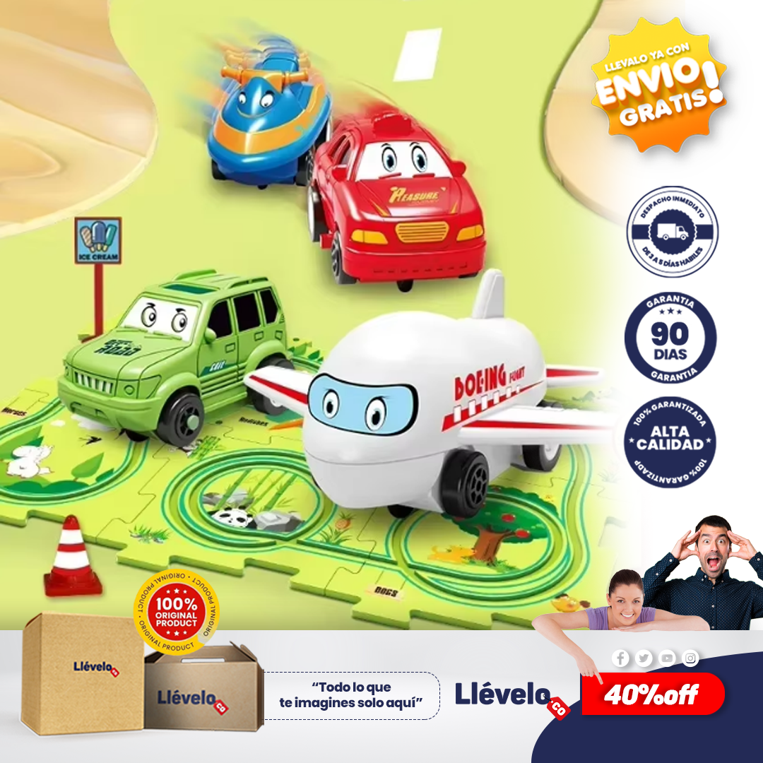 PuzzleRacer® pistas de carreras de coches, rompecabezas