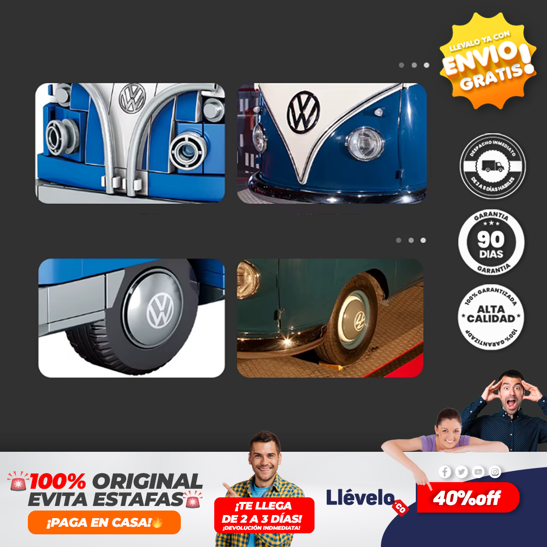 MiniCombi® juguete de ladrillos para armar autocaravana T1