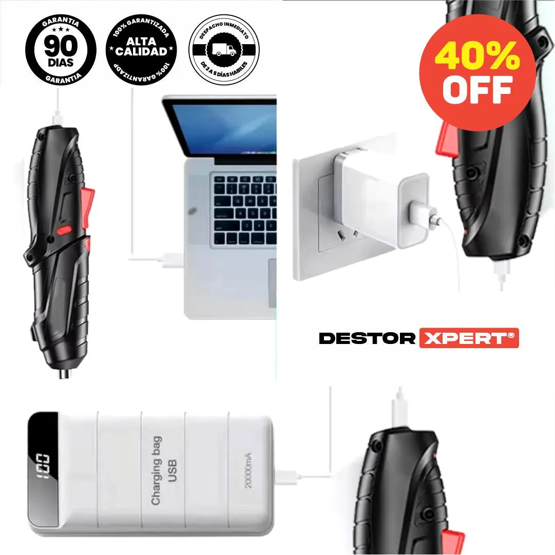 Kit de Destornillador Electrico recargable de 47 Piezas - DestorXpert® ORIGINAL