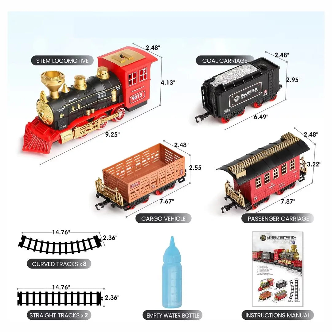 Tren Clásico de Juguete para Niños con Humo, Luz y Sonido - RoyalSteam® Original