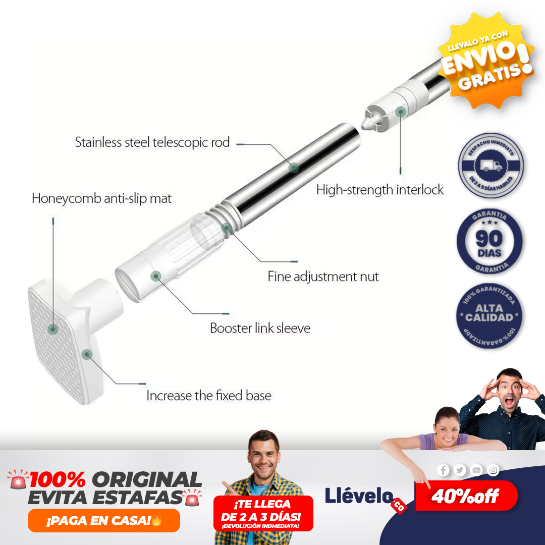 FlexiBar® Barra de ropa extensible sin perforación
