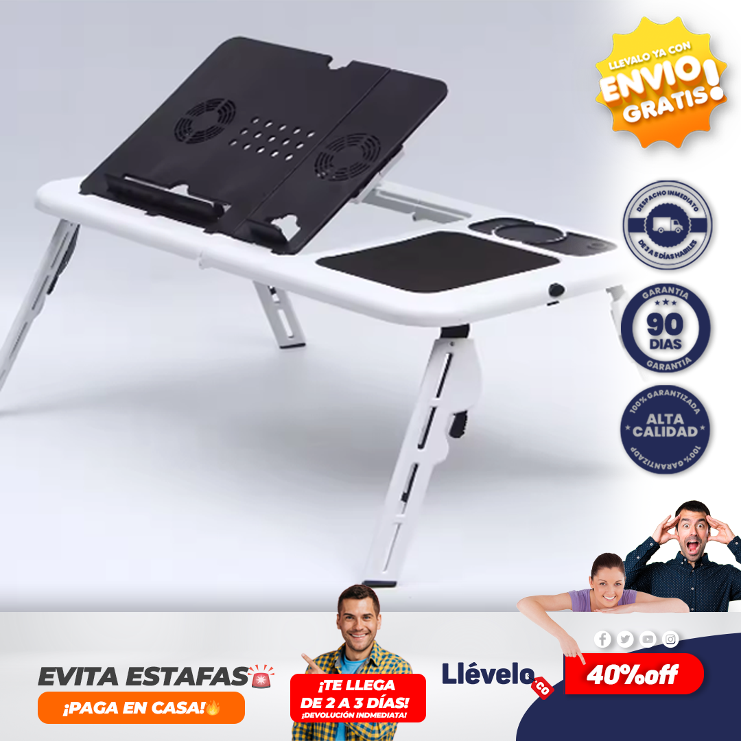 FlexiWorkPro® Mesa Para Computador Portatil Con Ventillador