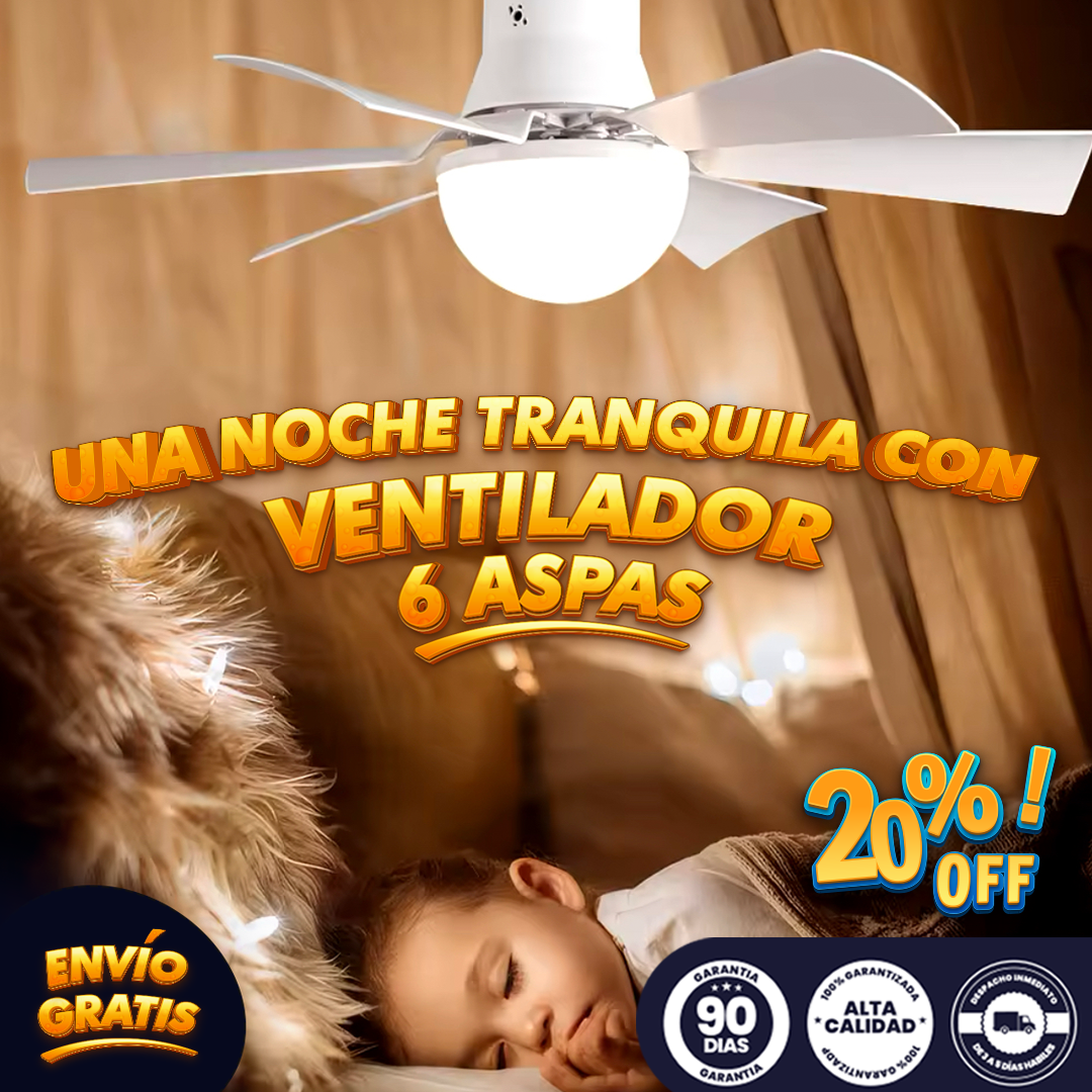 AirLuxe® Original - Lampara LED con Ventilador de 6 Aspas a Control Remoto