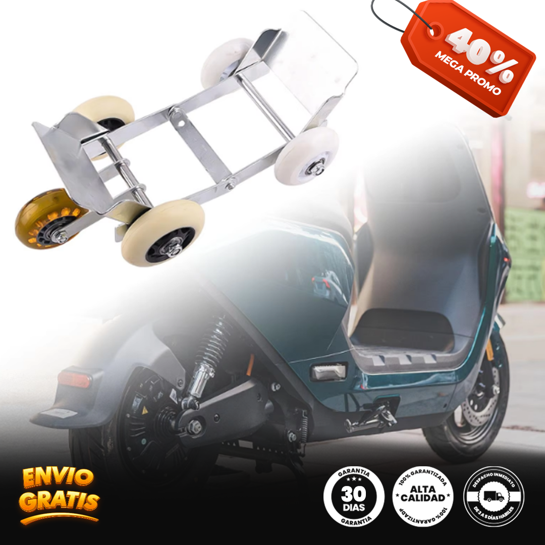 MotoRescate Pro® Herramienta de movimiento de carrito de refuerzo de neumáticos planos para motocicletas