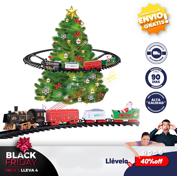 TREN NAVIDEÑO ALREDEDOR DEL ARBOL
