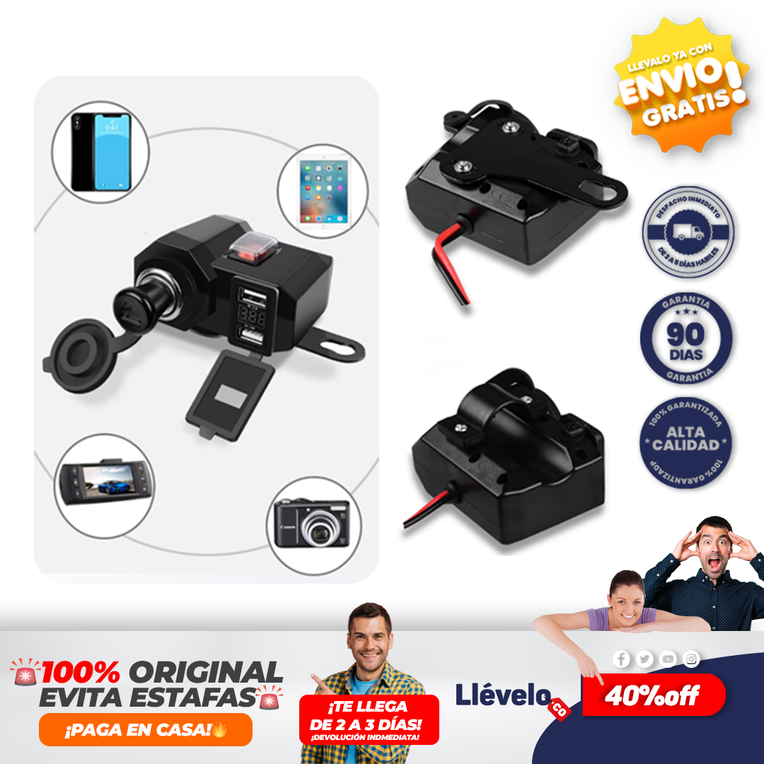 MotoVolt® Cargador USB de moto