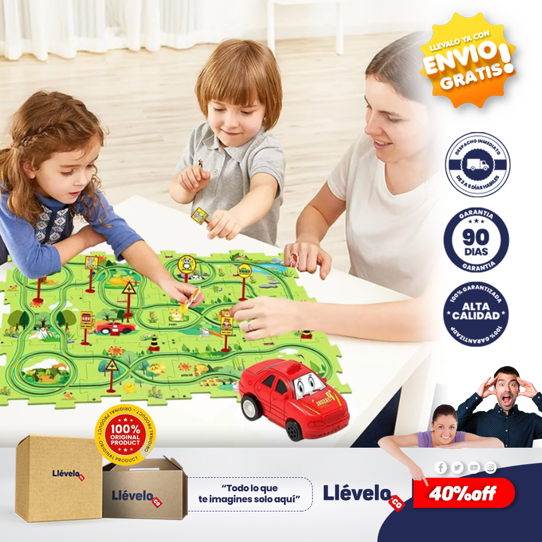 PuzzleRacer® pistas de carreras de coches, rompecabezas