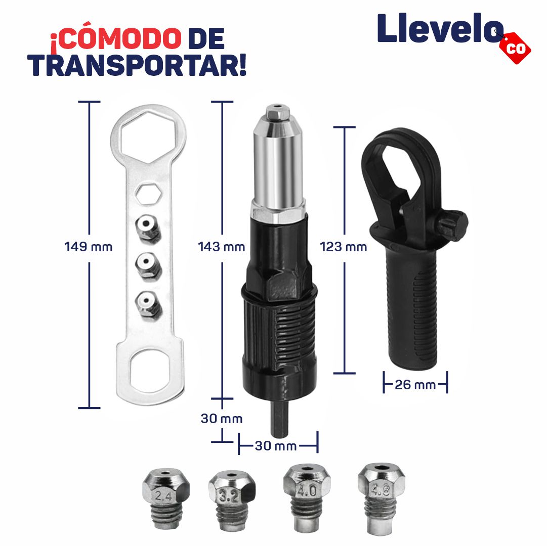 REMATORQUE® - Adaptador de remachadora para taladro