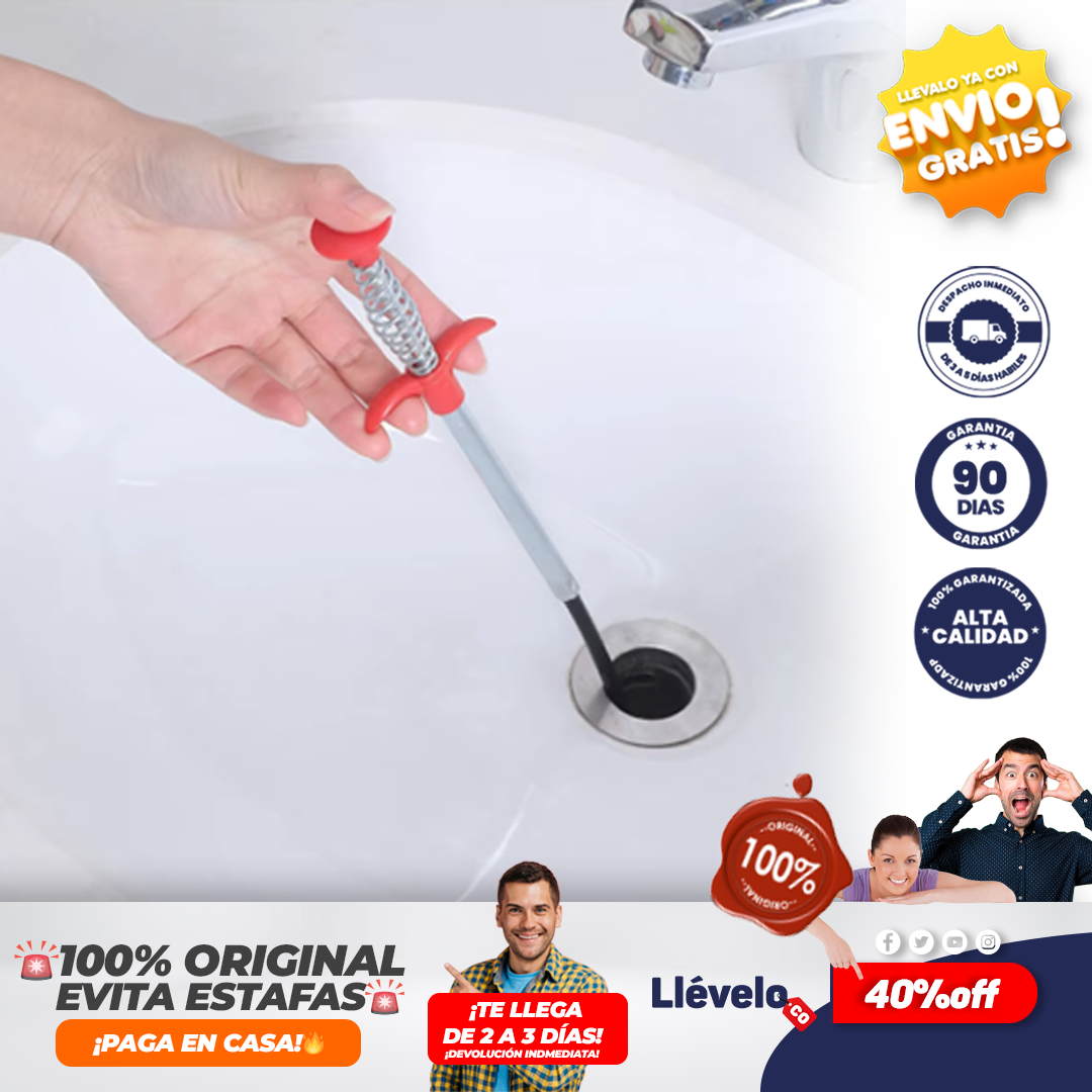 TuboTech® gancho de drenaje, removedor de obstrucciones
