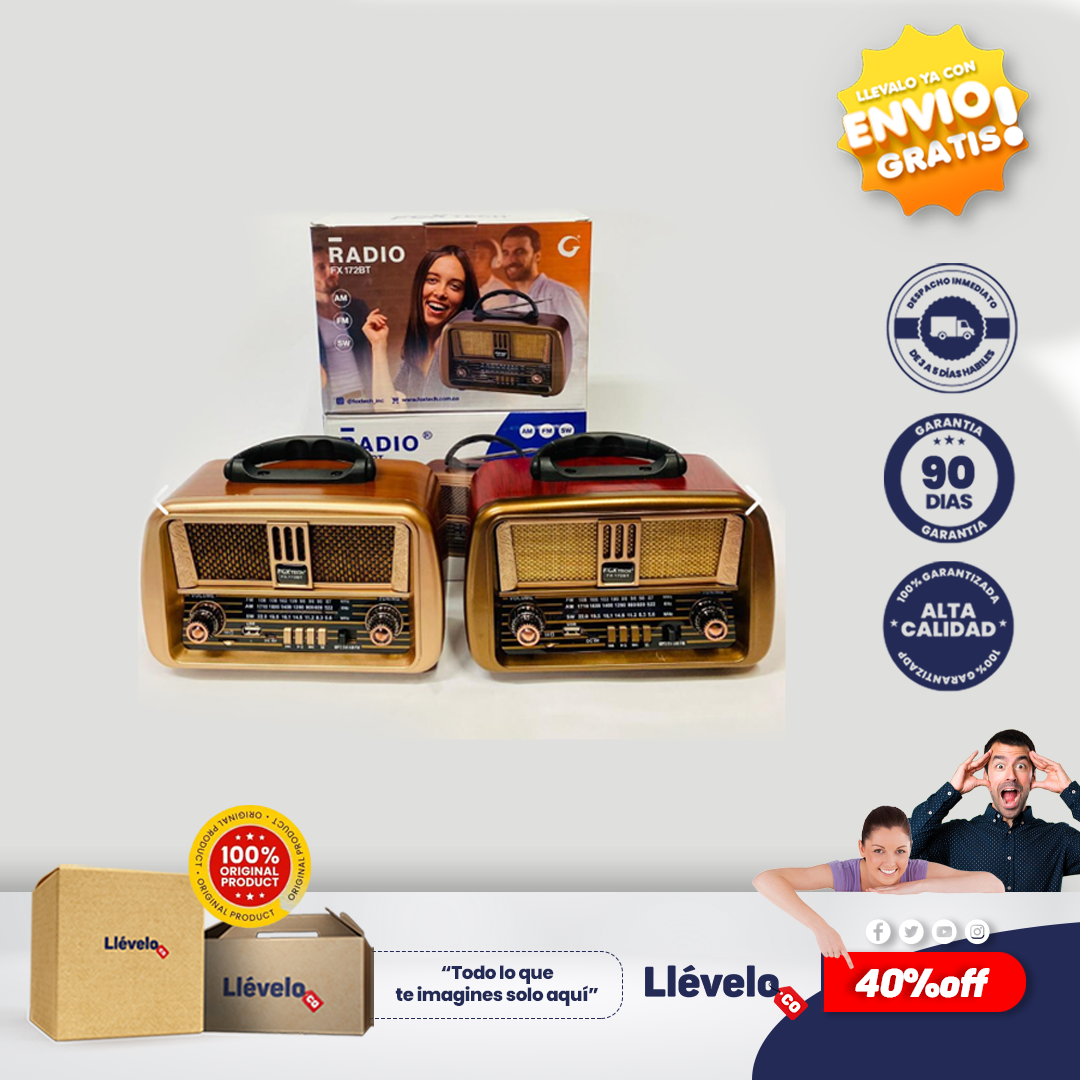 classictunner® radio vintage portátil AM/FM/SW con altavoz Bluetooth