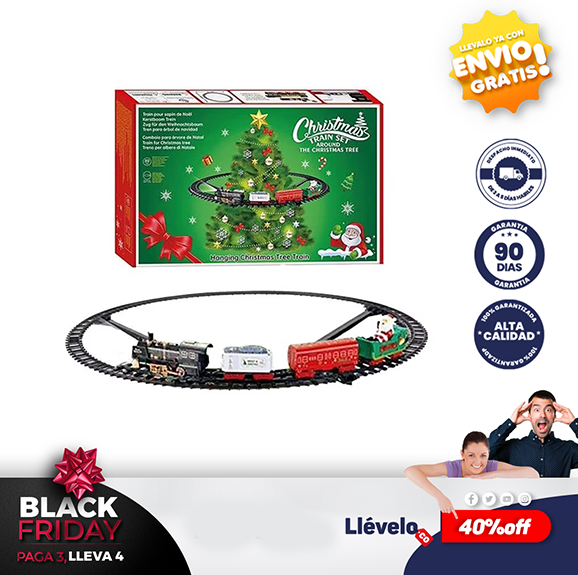 TREN NAVIDEÑO ALREDEDOR DEL ARBOL