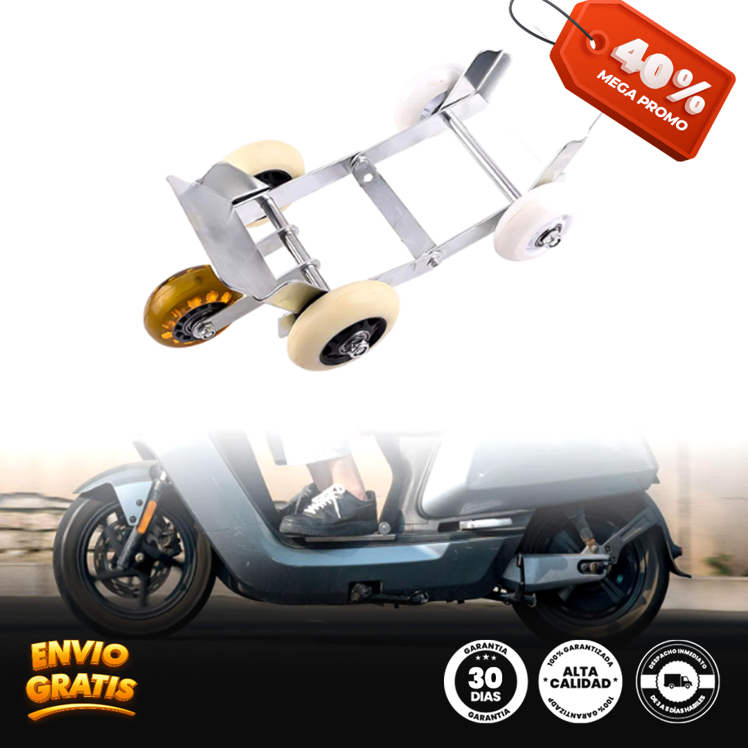 MotoRescate Pro® Herramienta de movimiento de carrito de refuerzo de neumáticos planos para motocicletas