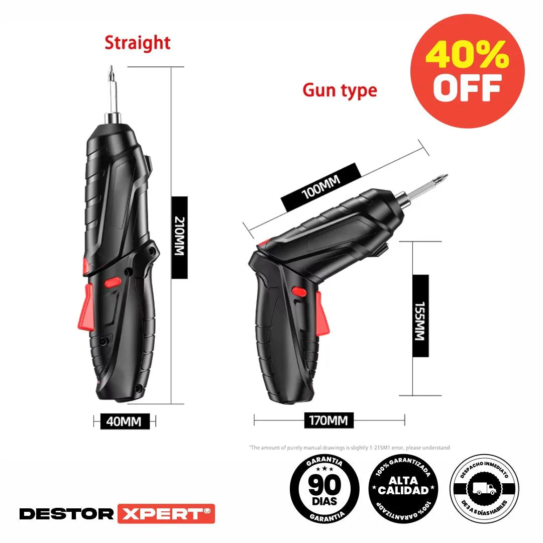 Kit de Destornillador Electrico recargable de 47 Piezas - DestorXpert® ORIGINAL