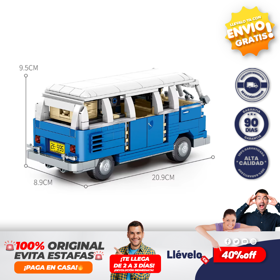 MiniCombi® juguete de ladrillos para armar autocaravana T1