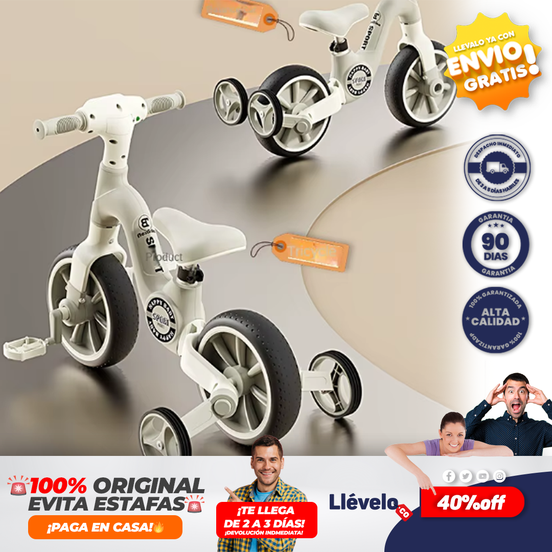 MOTO PLAY® triciclo de Pedal para niños y niñas
