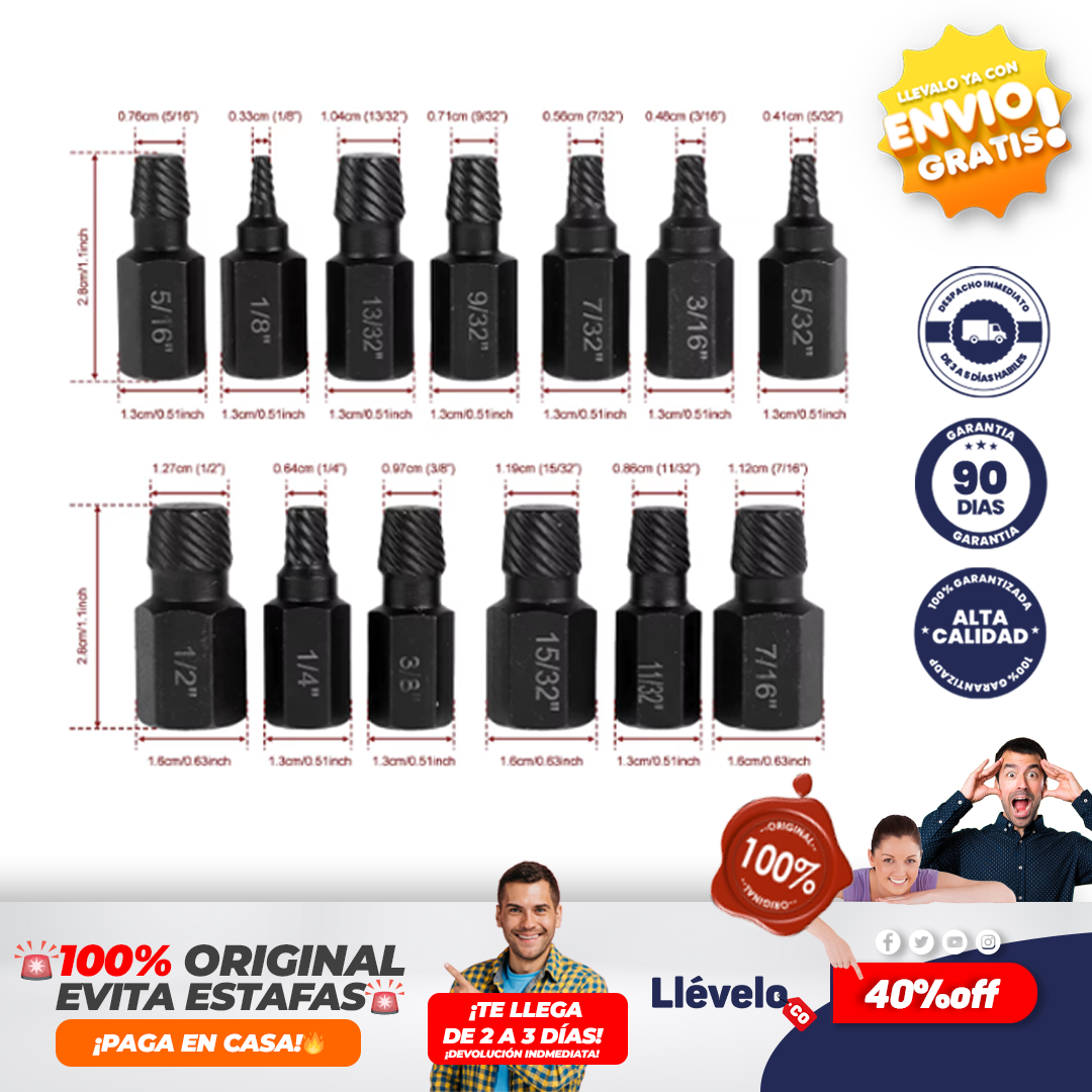 TorqueX® Kit Extractor De Tornillos