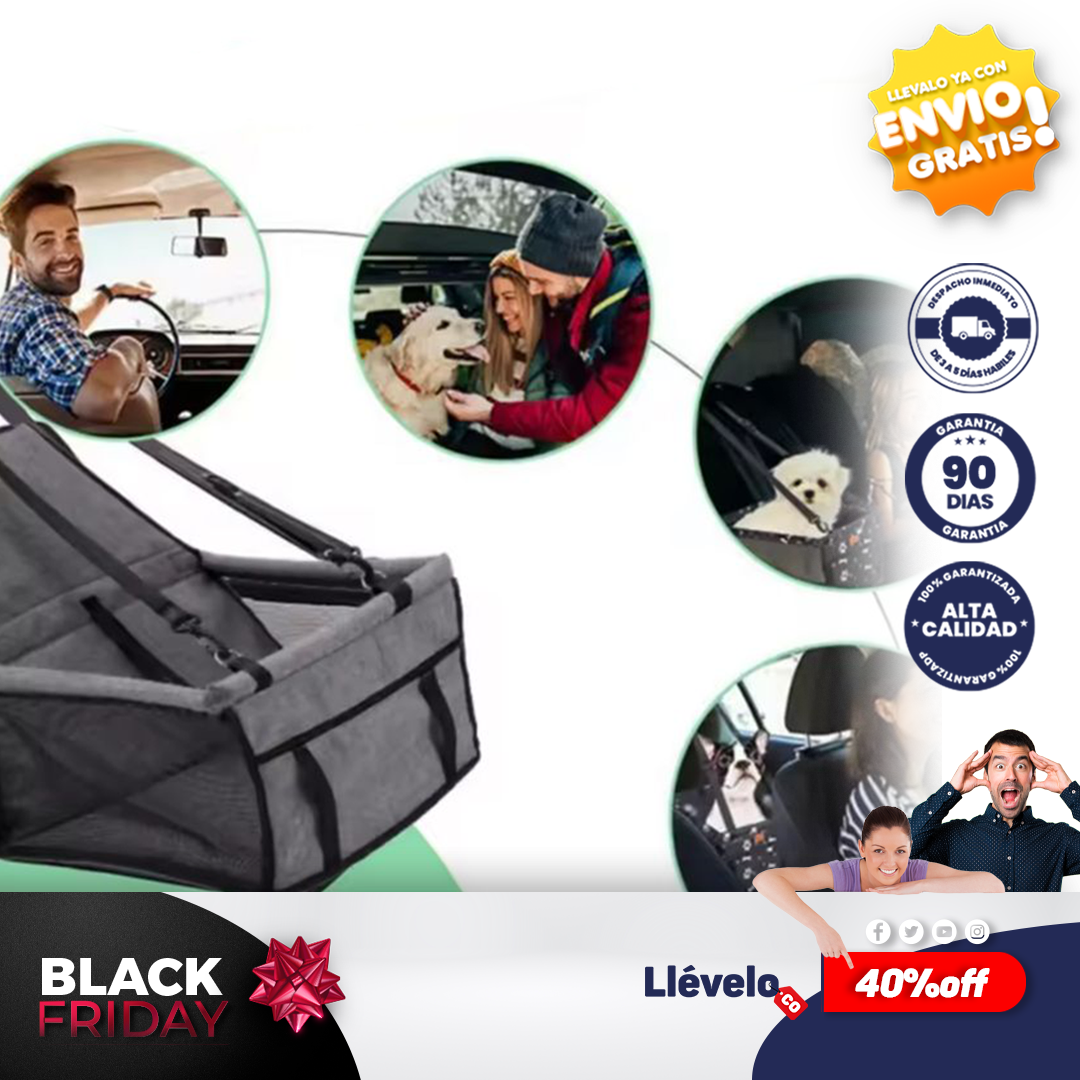 PetCorral® Asiento de coche para perros y gatos,