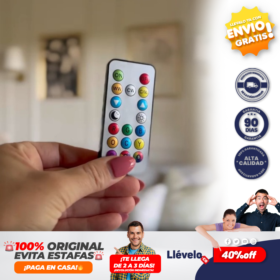 LumiFlex® lámpara de pared inalámbrica para interiores con bombilla recargable